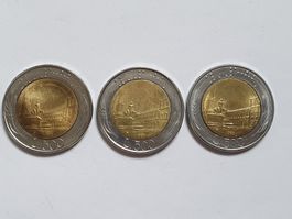 3 Stk. 500 italiensche Lire 1982/1985/1986