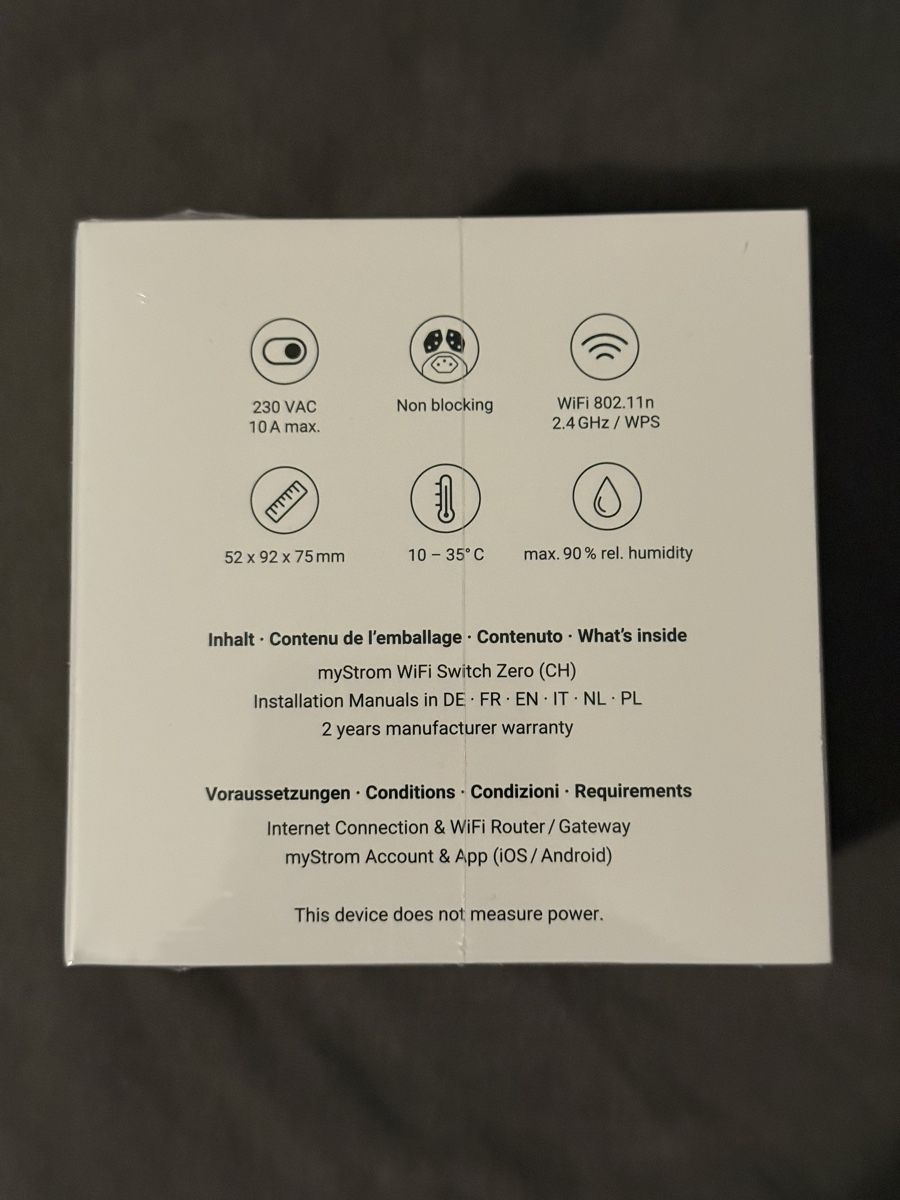 myStrom Stecker: myStrom WiFi Switch Zero Smart Plug Sealed Packaging – Neu und originalverpackt aus Spreitenbach von Sesil 1