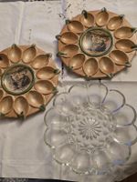 Assiette à oeufs vintage en verre,décor floral, vide poche!
