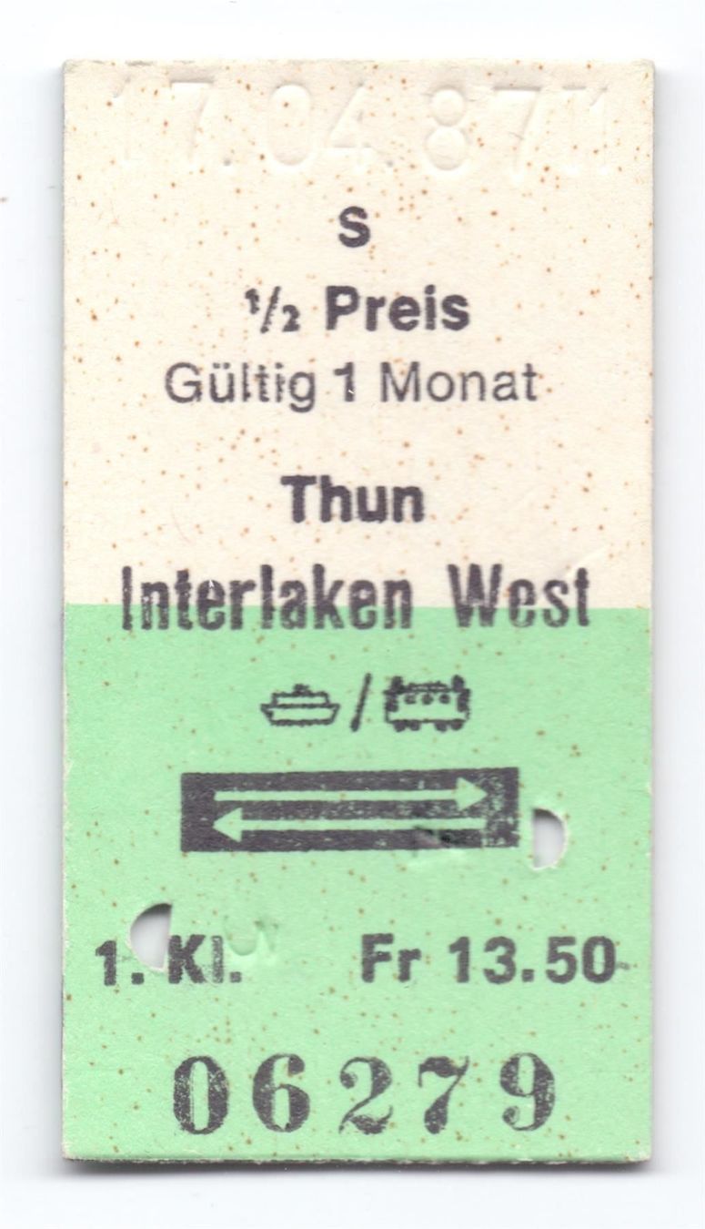 Biglietti: Schiff-Billette Thun - Interlaken West – Usato da Langenthal venduto da Sammlungs_aus