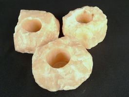 3 Orange Calcit Windlichter