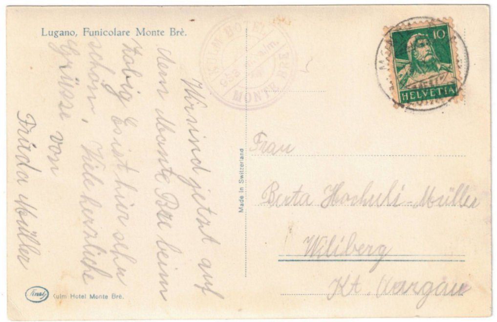 Cartoline postali: Lugano - Standseilbahn Monte Brè – Usato da Binningen venduto da Mountainrider 1