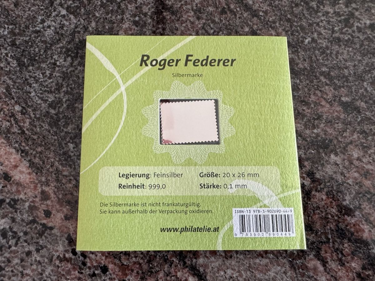 Tous les timbres: Roger Federer Silver Stamp Austria + Stamps – Neuf avec emballage d'origine à Oberengstringen par gbr_zurich