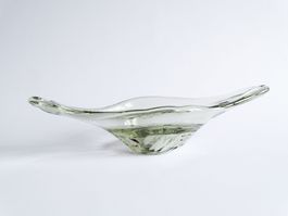 Vintage Glas Schale Skulptural – Mid Century Modern – 35 cm