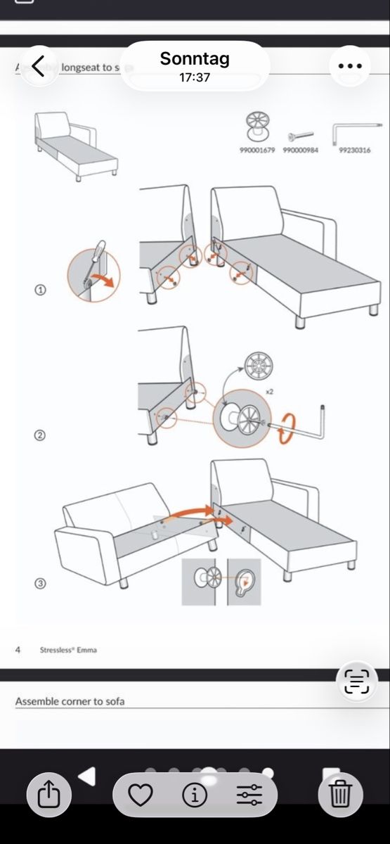 Stressless Divani: Stressless Sofa EMMA Echtleder – Usato da Hochdorf venduto da pajo67 4