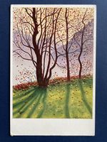 Alte Ansichtskarte Herbstblätter Bäume, Künstler Top!