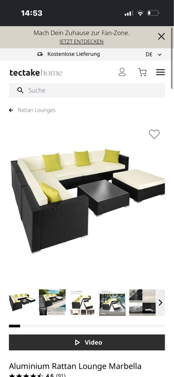 Sofas: Rattanlounge – D'occasion à Aarburg par valerxa 2