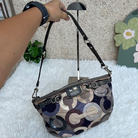 Handtasche COACH gemustert mit Pailletten guter Zustand
