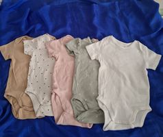5 Bodys kurzarm für Sommer, Baby Kleider Gr. 80