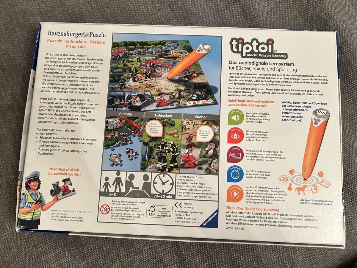 Tiptoi Puzzle: Ravensburger Tiptoi Puzzle - Im Notfall – Usato da Erlenbach ZH venduto da milalond 1