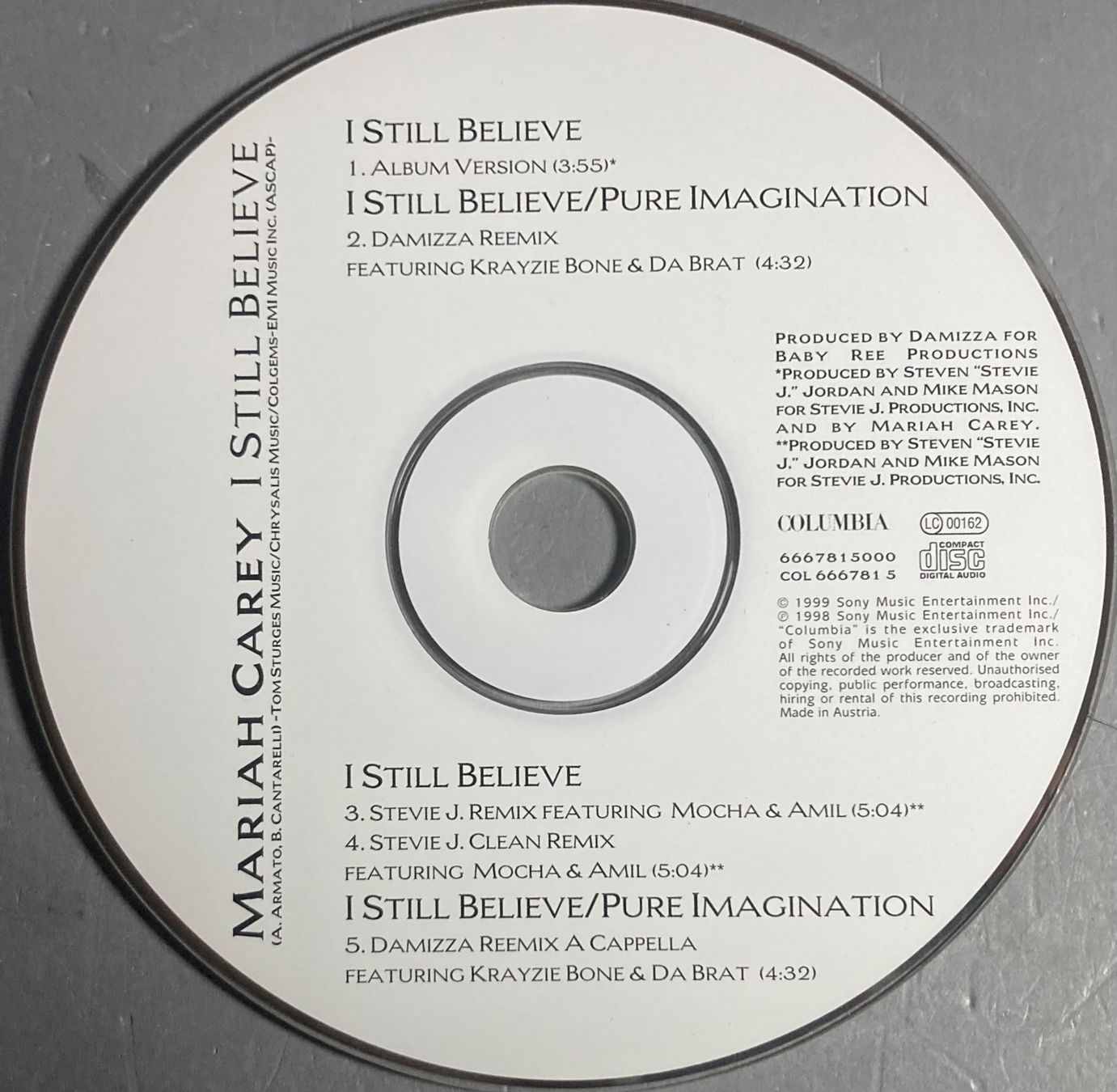 CD: MARIAH CAREY - I STILL BELIEVE – Usato da Poliez-Pittet venduto da Newtown-Records 1