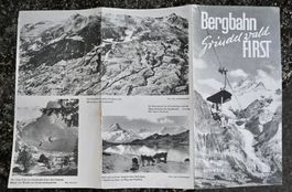 40er /50er Jahre Faltprospekt Bergbahn Grindelwald First
