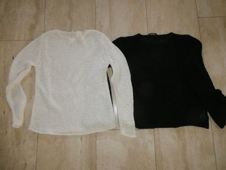 2 Pullover Damen weiss und schwarz Grösse S/M