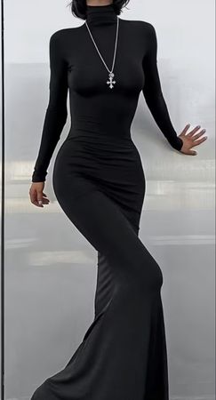 Glamour Abito lungo con dolcevita-tg M/L-nuovo