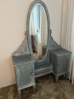 Antiker Shabby Chic Schminktisch mit Spiegel und Ablage