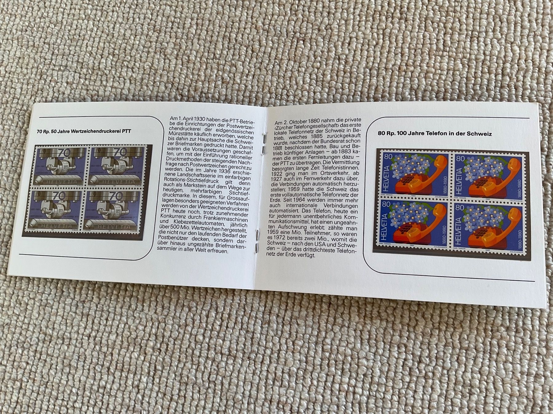 Tutti i francobolli: Briefmarken PTT-Souvenier 1980 – Usato da Steinmaur venduto da Nicorutishauser 3