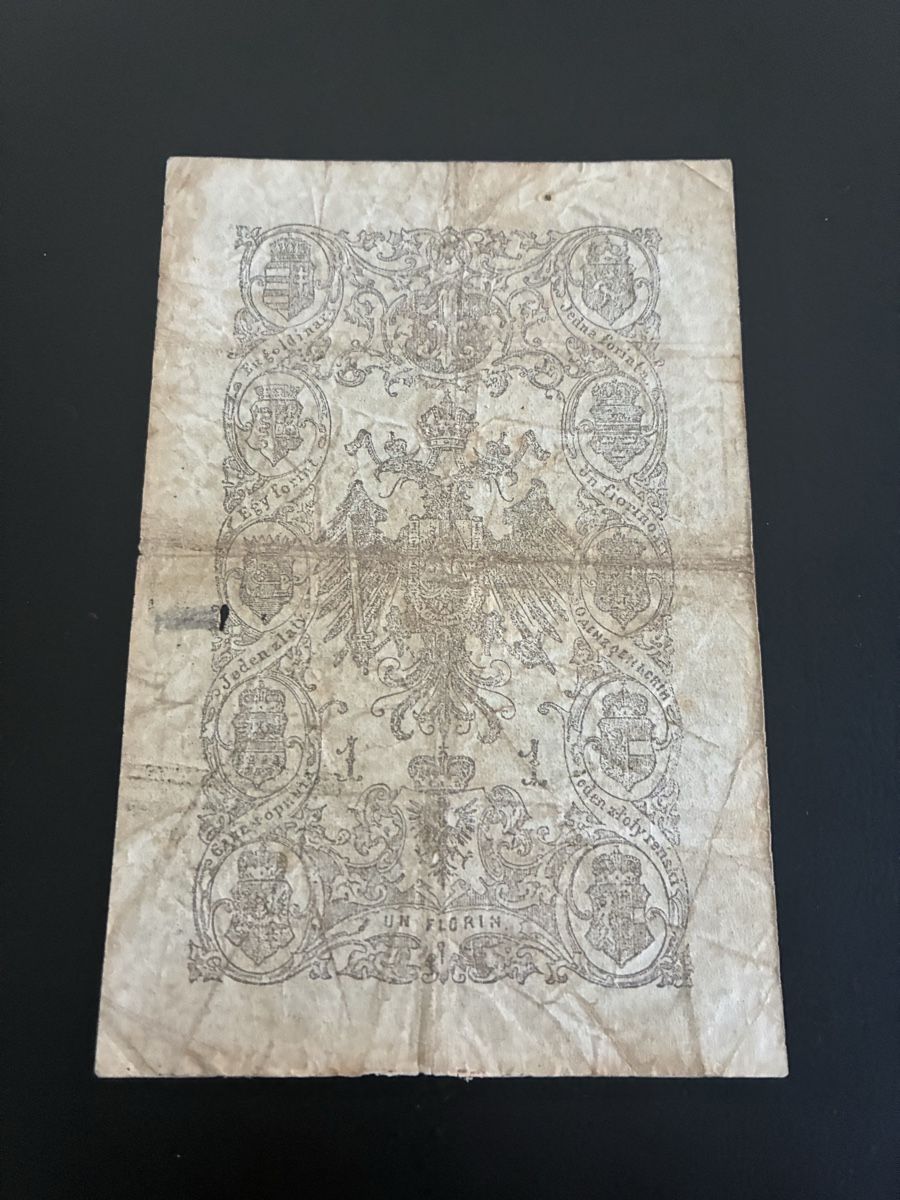 Banknoten: Austria 1 Gulden 1866 – Gebraucht aus Dällikon von Woldbanknoten 2