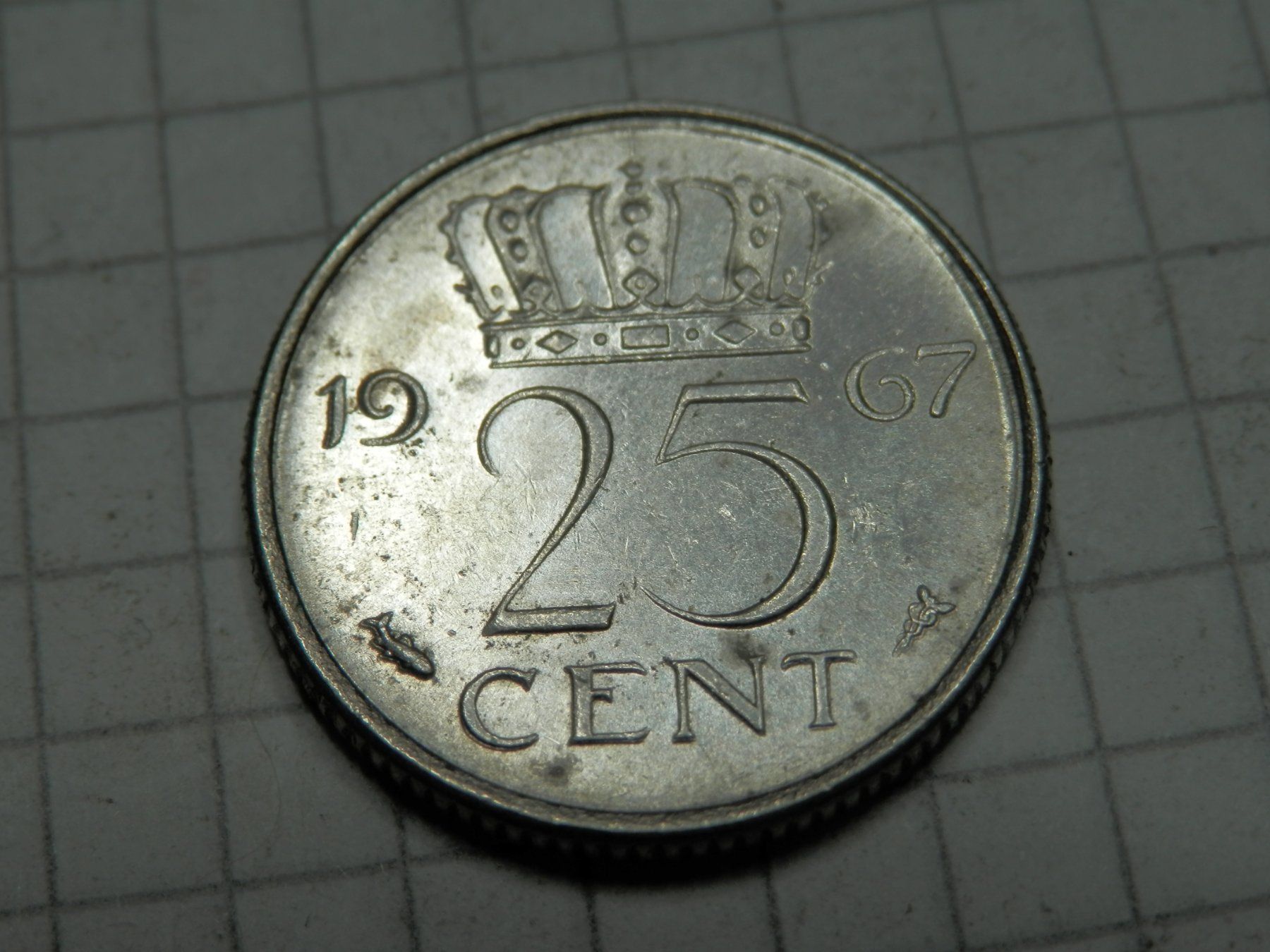 Alle Münzen: Niederlande 25 Cent, 1967 – Gebraucht aus Weiach von weiach81 1