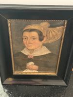 Biedermeier Porträt Dame mit Goldhaube - 1849