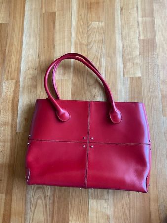 Rote Leder Handtasche