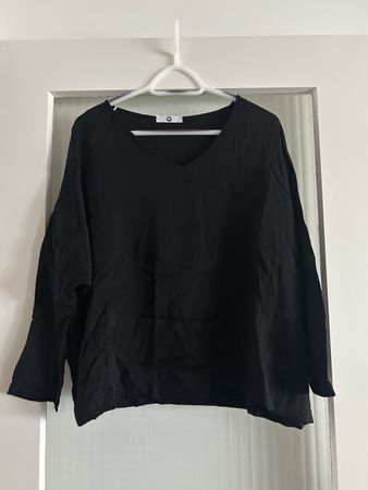 Damen Langarmshirt N&M ITALY Schwarz Seide Grösse 48
