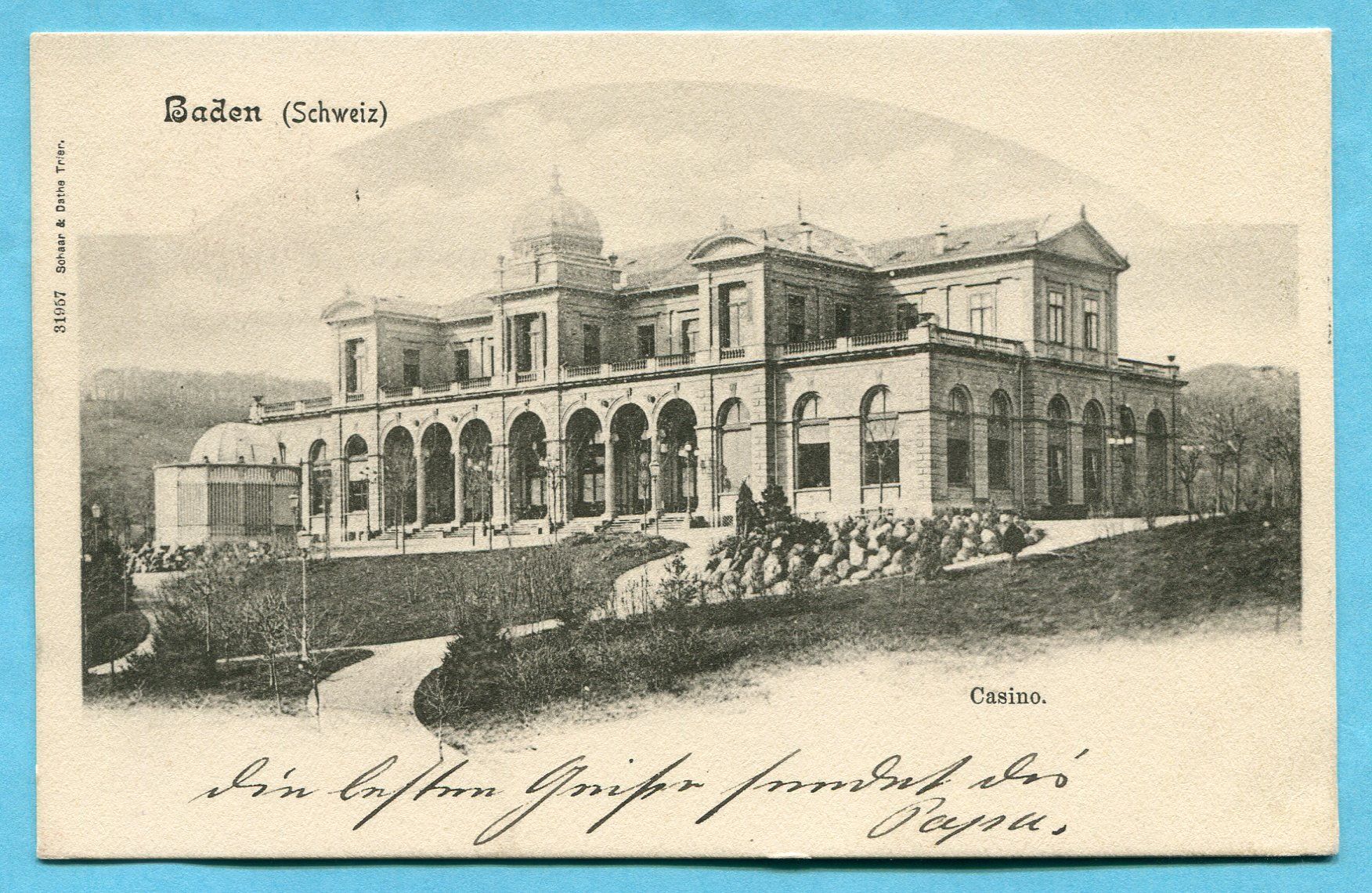 Cartoline postali: Baden - Casino 1901 – Usato da Opfikon venduto da cleocat-vb