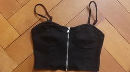 Corset Top -Schwarz- BAUMWOLLE Gr. S  NEU!