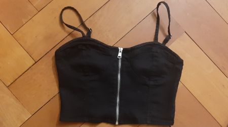 Corset Top -Schwarz- BAUMWOLLE Gr. S  NEU!