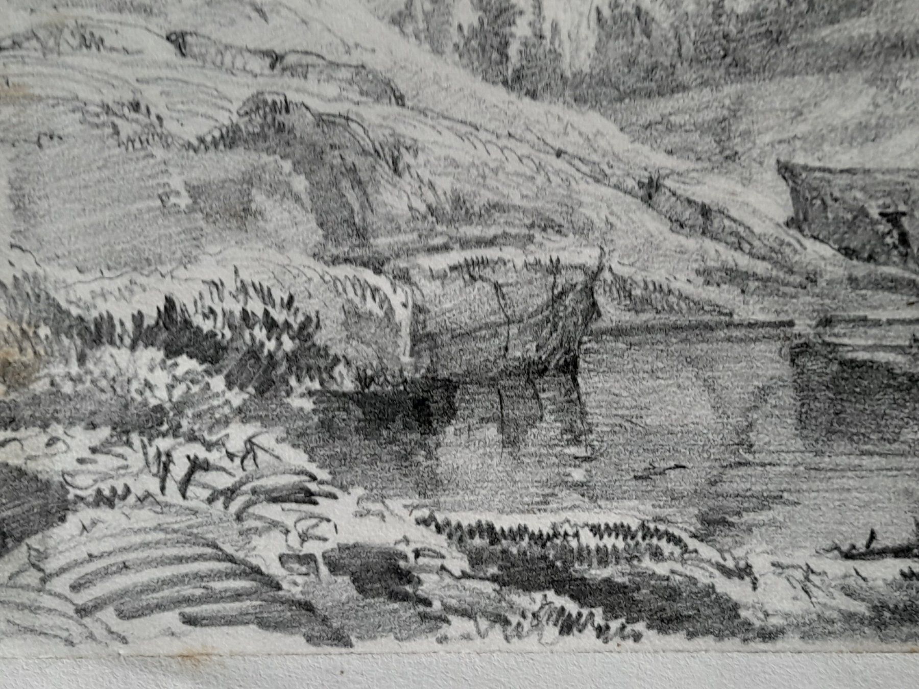 Dipinti: " Bergseelein " Kohlestift-Zeichnung antik – Usato da Thun venduto da JeJoe 5
