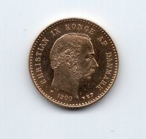 (1044)  Dänemark, 10 Kronen 1900, selten, top stgl