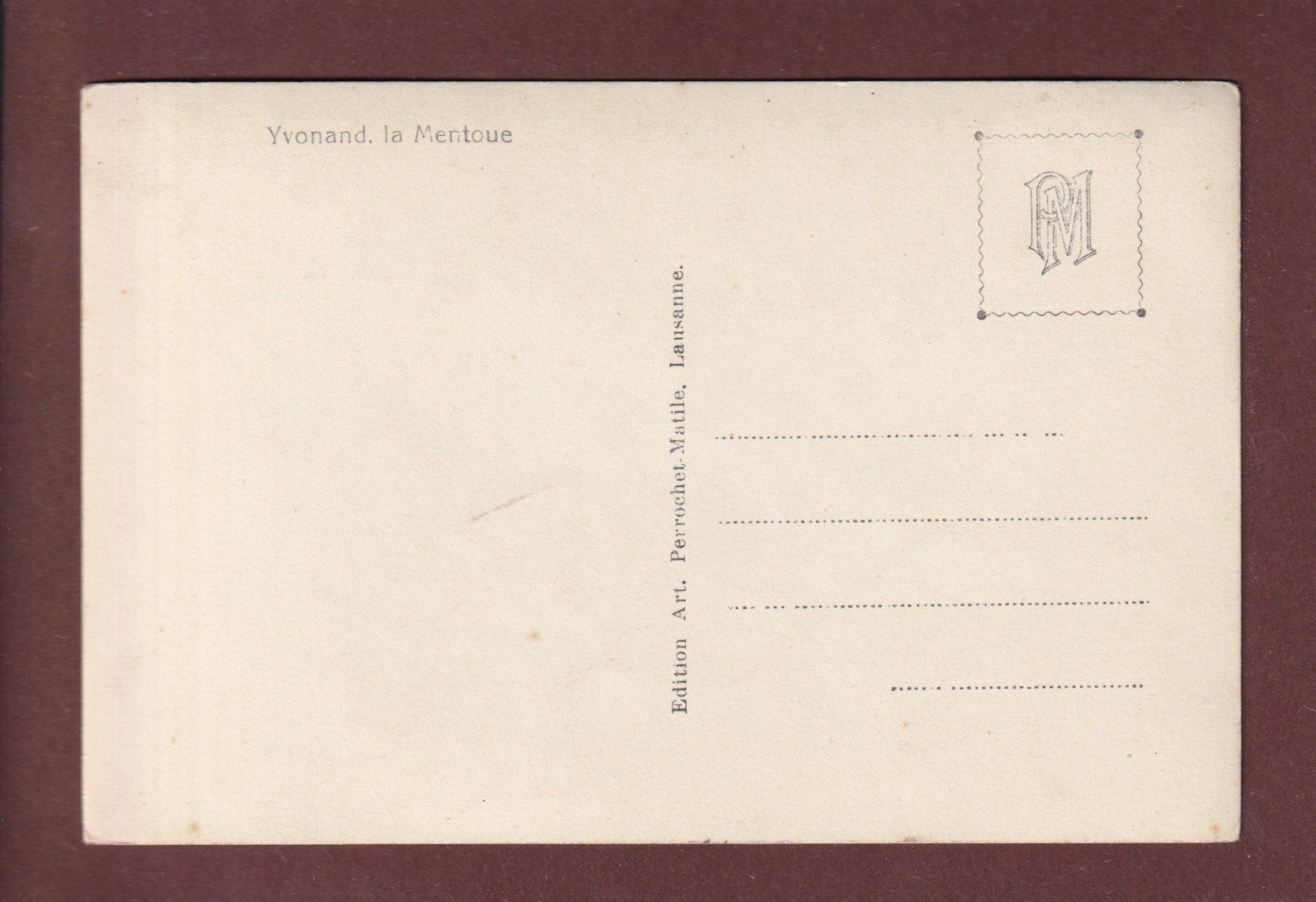 Ansichtskarten: YVONAND - La Mentoue – Gebraucht aus Pully von nicecards-shop 1