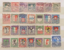 PRO JUVENTUTE: Des timbres oblitérés des années 1915 à 1932