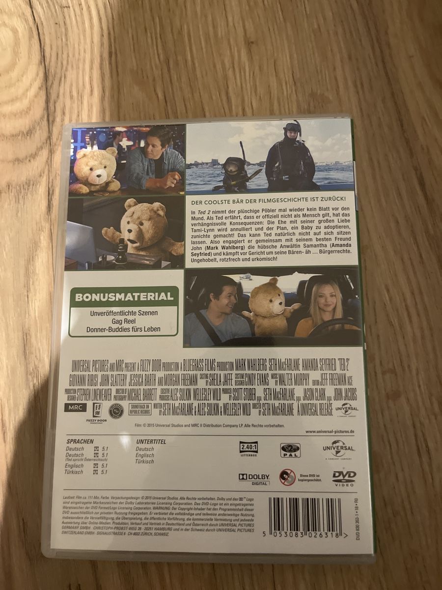 Tutti i DVDs: DVD Ted 2 - Die Donnerbuddies sind zurück – Usato da Gossau SG venduto da __roman__95 1