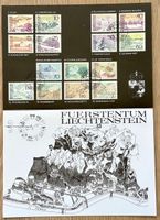 Landkarte Liechtenstein mit Dauerserie Landschaften 1973