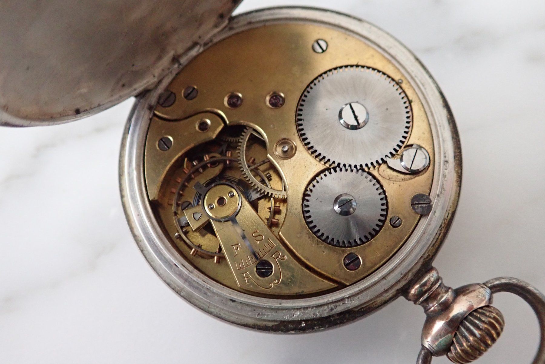 Swiss Orologi: ANTIK TASCHENUHR BEIDE DECKEL 0,800 SILBER – Usato da Wohlen AG venduto da superwatches 2