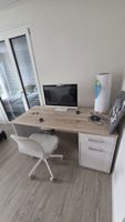 Schreibtisch mit Schubladenelement Holzoptik gebraucht