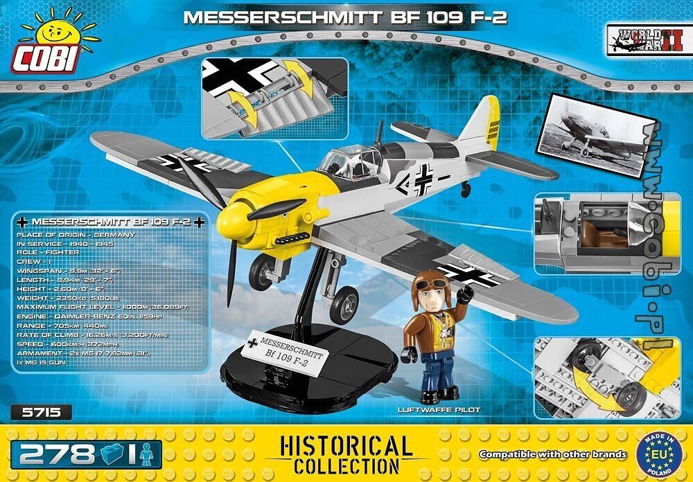 Cobi Jeux de construction: Cobi 5715, Messerschmitt BF 109 F-2 – Neuf avec emballage d'origine à Tuggen par Zweitechanceboutique 1