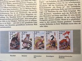USA 1987 5er-Streifen Waschbär Rotluchs Iltis Kanadagans MNH