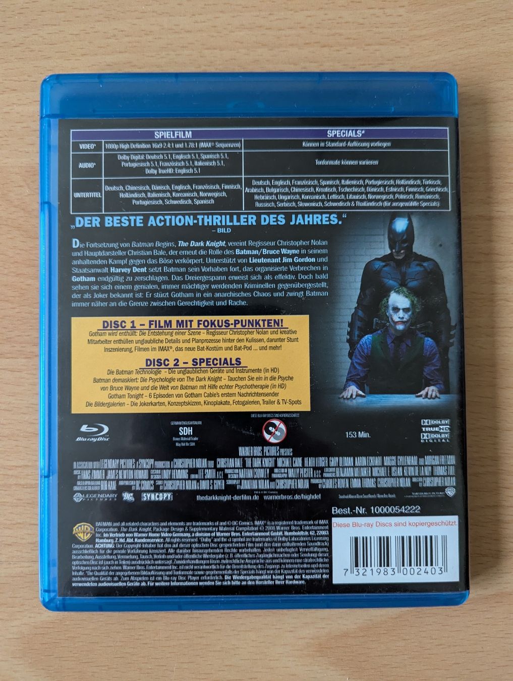 Tutti i DVDs: BATMAN THE DARK KNIGHT - BLU-RAY – Usato da Biel/Bienne venduto da Soupape50 1