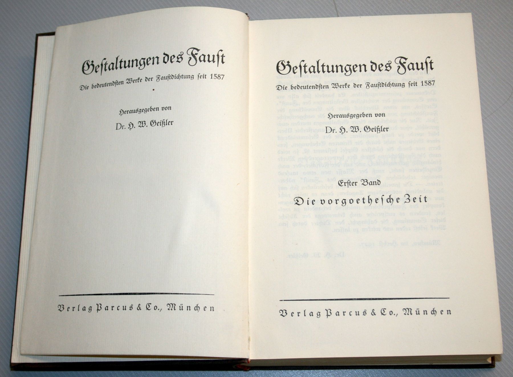 Bücher: Gestaltungen des Faust. Werke der Faustdichtung, EA 1927 – Gebraucht aus Schaffhausen von Kartenprofi 1