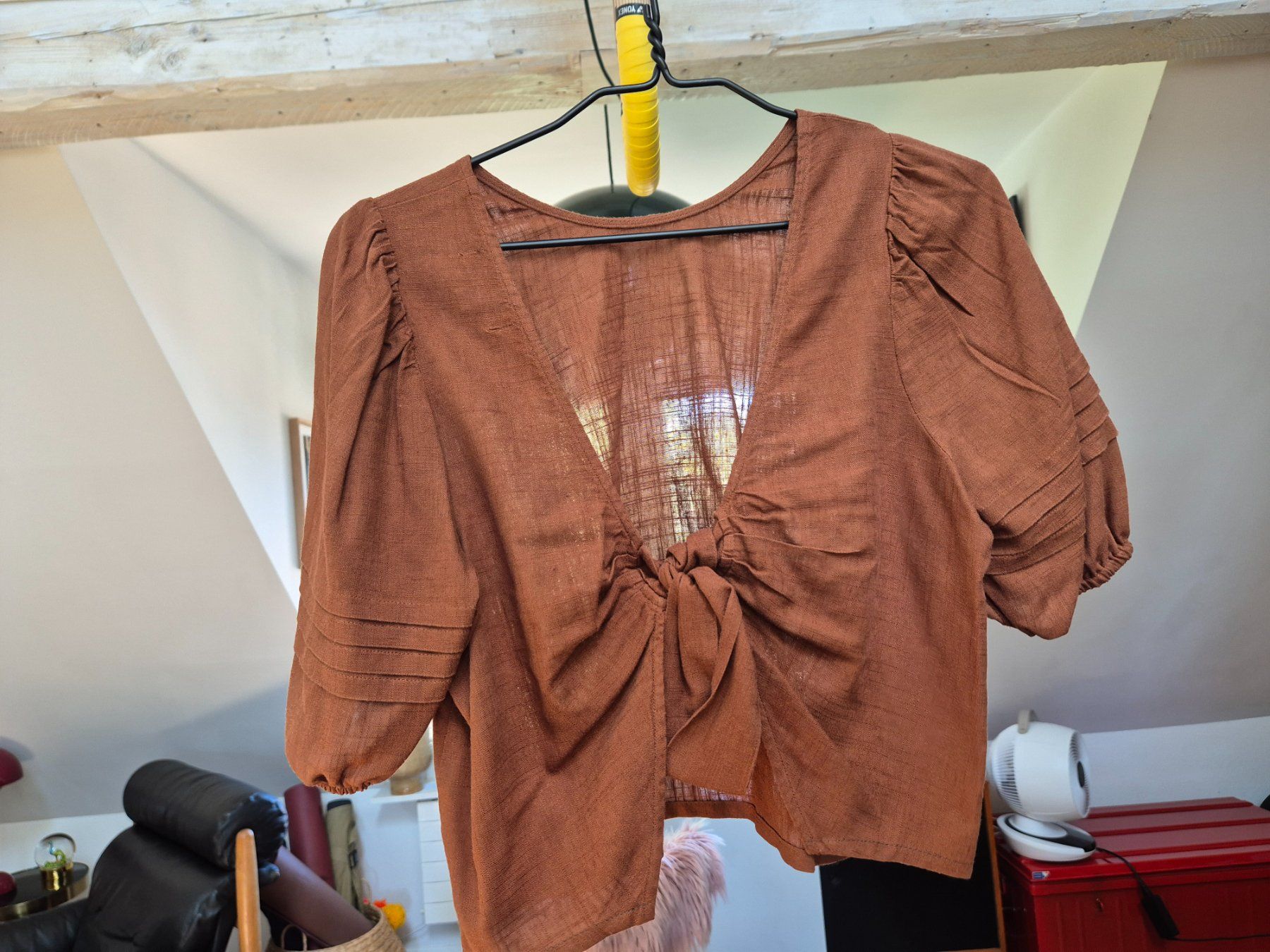 La Redoute Top: Brown linen La Redoute summer top size 36 – Usato da Zürich venduto da monadiederich 1