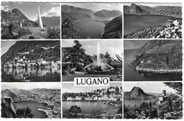 Alte AK Lugano Mehrbildkarte,Top Zustand!