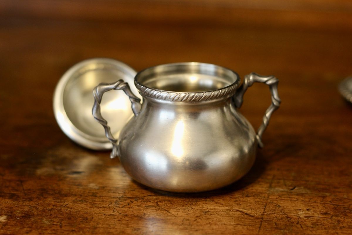 Tazze: Set da Caffè Vintage in Ceramica e Peltro – Usato da Seseglio venduto da GiacominiAntiques 8