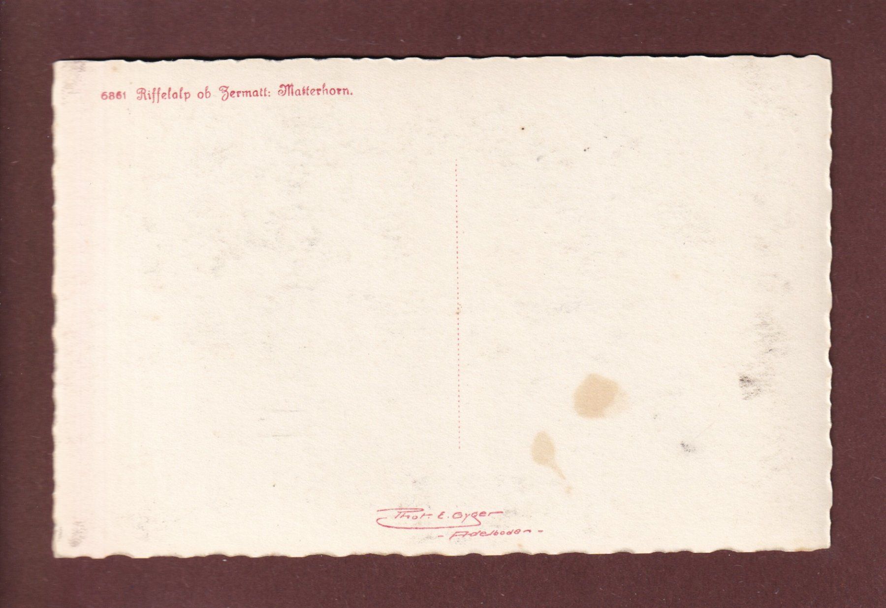 Cartoline postali: CERVIN / MATTERHORN - E. Gyger – Usato da Pully venduto da nicecards 1