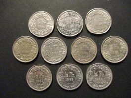 10 x 50 Ct 1946-58-59-60-61-62-63-64-65-66-Très belle qua
