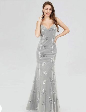 Elegantes Abendkleid Pailletten Gr.S Silvester Hochzeit