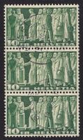 1942 Urnengang 3er Streifen ZNr. 218w gestempelt ʘ, KP 30.-