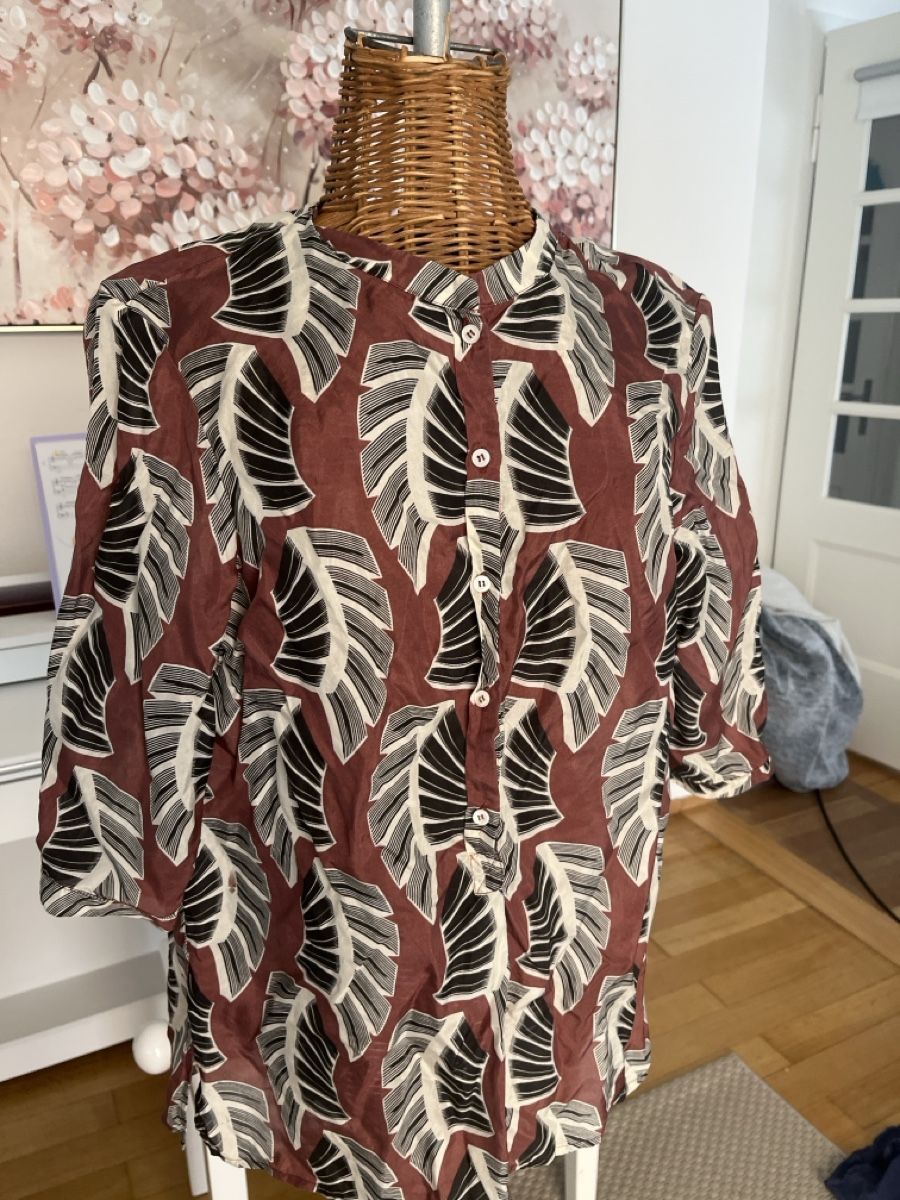 Camicette: Seidenbluse mit blattmuster, Seventy, 38/40 – Usato da Solothurn venduto da Bobesch08 1