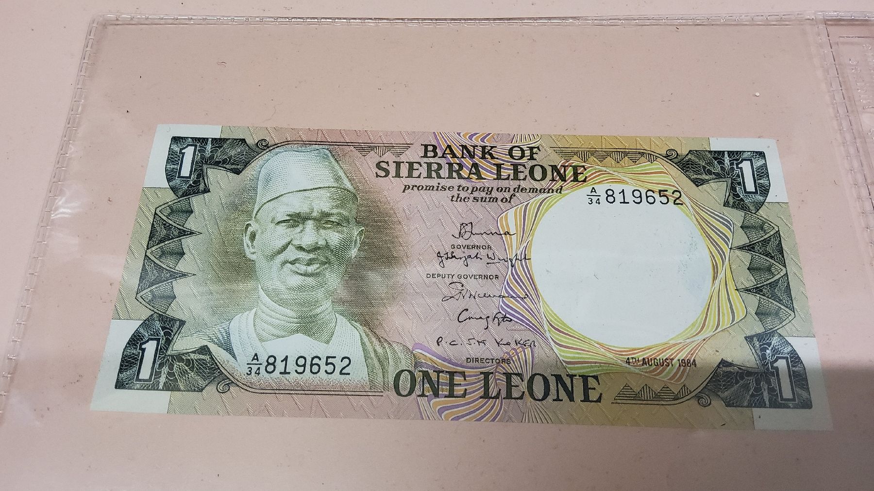 Banconote: Sierra Leone 1 Leone 1984, NEU – Nuovo e nell'imballaggio originale da Herisau venduto da Nluanalucas
