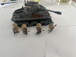 Klemmbaustein Ww2 Britscher Panzer mit Minifiguren